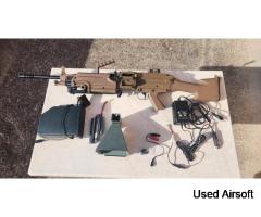 Pack M249 Minimi Mk2 Marine Tan - AEG full metal + accessories - Image 3