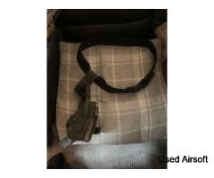 Tactical belt and right handed leg holster