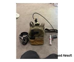 Tokyo marui airsoft, Mask, Tactical Vest, Air Tank Set, tracer unit, bbs, mags. - Image 2