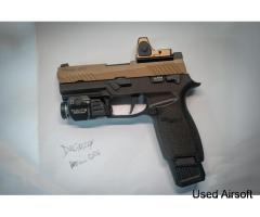 Custom Sig Sauer P320 M18 - Dark brown lower frame, TTI Magazine, Unicorn Fixed Barrel