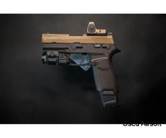 Custom Sig Sauer P320 M18 - Dark brown lower frame, TTI Magazine, Unicorn Fixed Barrel - Image 2