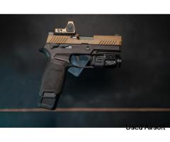 Custom Sig Sauer P320 M18 - Dark brown lower frame, TTI Magazine, Unicorn Fixed Barrel - Image 3