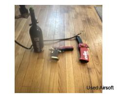 Evike Gas Airsoft Pistol with HK Army Tank, Adapter, and Magazine Included