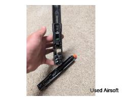 Green gas airsoft Glock 18c with holster and optic. - Image 4