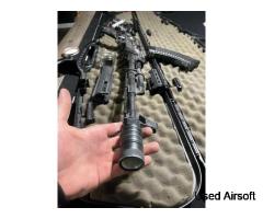 Electric Airsoft Rifle AK Style with Magazine, Mounted Light, and Accessories - Image 4