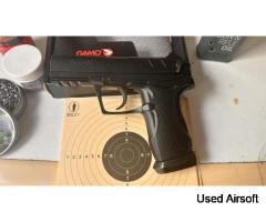 Air pistol accessories bundle – pellets, BBs, oil, grease, targets, boxed GAMO pistol - Image 4