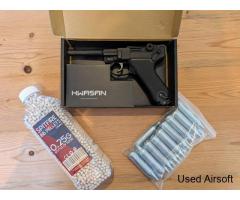Hawsan P08 Luger World War II Co2 Full Metal Pistol in Black - Image 4
