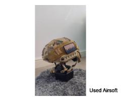 Kombat UK Airsoft Helmet, Built W/Patches/Cover