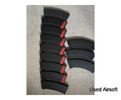 9 Cyma Ak74 magazines and 3 nuprol Ak47 magazines