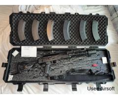 Tokyo Marui AKX upgraded + 6 mags + Hardcase + extras