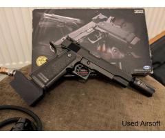 Tokyo Marui Hi-Capa 5.1 GBB Pistol w/ HPA Setup & Tracer Unit