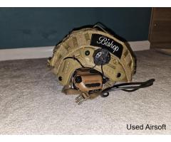 Mtek helmet in tan with earmore coms - Image 2