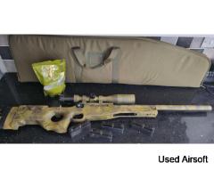 Novritsch SSG 96 MK2 Sniper Rifle, with scope and ghillie cape - Image 2