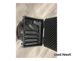 Tokyo Marui 4.3 Hi Capa with box, 4 extended mags, and 1 regular mag
