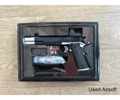 The Vorsk VP-X Black/Chrome Gas Blowback Pistol (No Mag)