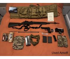 Tokyo Marui M14 Electric Airsoft Rifle and Gas Powered Beretta 92FS Hand Gun