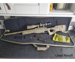 Novritsch SSG 96 MK2 Sniper Rifle, with scope and ghillie cape...