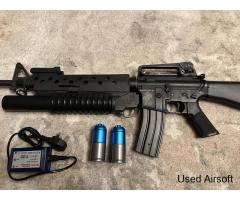 M16A1 Full Metal AEG Airsoft Rifle - with grenade launcher
