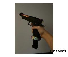 Tokyo Marui Hi Capa 5.1 Custom Gas Airsoft Pistol, Rainbow Parts, Upgraded, Mag
