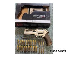 Chiapas Rhino 50DS Co2 revolver silver  26 shells  Boxed