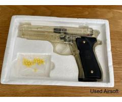 BlackViper M92 Spring Airsoft Pistol 0.5J Two-Tone Clear – Boxed – Untested - Image 2