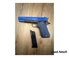 WE 1911 Two Tone Blue Airsoft Pistol 6mm - Image 3