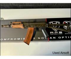 AKS74U Real Wood Electric Blowback Rifle Battleworn