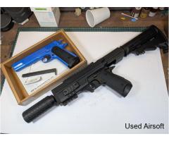 2 x HFC NBB Co2 Colt 1911s, plus 3D printed Carbine Kit