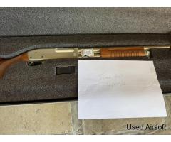 S&T ST870  FULL METAL SHOTGUN IN SILVER WITH REAL WOOD - Image 2