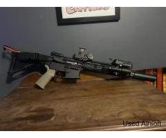 Electric Airsoft Rifle Suppressor Optical Sight Adjustable Stock Tactical Rail