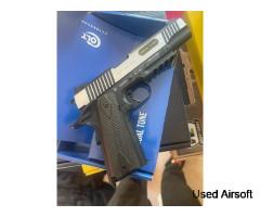 new Cybergun Colt 1911 (Rail) Co2 Blowback Pistol 0782463367 FULL METAL 20% off