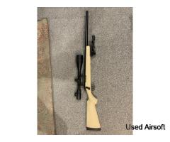 Tokyo Mauri VSR 10 Pro Desert Tan with scope, bipod & extras.