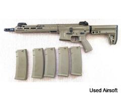 Double Eagle Falcon UTR AEG assault rifle - tan - with 5 high cap mags