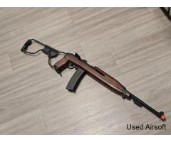 King Arms M2 Carbine GBBR Gas Blowback Airsoft Rifle Wood With Paratrooper Stock