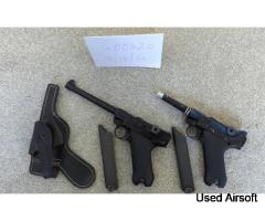 2 x P08 Lugers + 2 gas mags +  1 holster