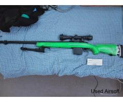 WELL MB4405 CUSTOM VSR10 AIRSOFT SNIPER RIFLE IN GREEN