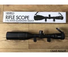 Novritsch Rifle Scope Set 3x-9x 50mm Illuminated Mildot Reticle - Image 1