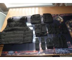 Warrior Assault System Black Armour Carrier + WAS Pouches
