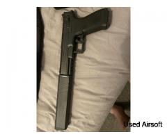 SSE 18 pistol Battle Belt 4 extended mags and a suppressor - Image 1
