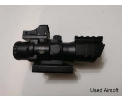Theta 4x Rhino scope with secondary red dot sight - Image 2