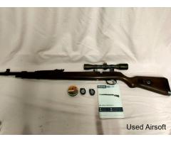 DIANA K98 Mauser .22 Air Rifle with scope, 2 mags and ammo. - Image 1