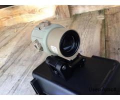 Airsoft Replica - EOTEC G43 3X Magnifier W/ Flip To Side Mount - FDE - NEW - Image 3