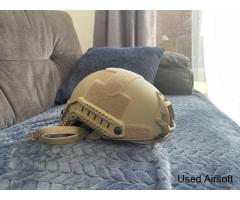 Tan helmet with attachments - Image 1