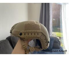 Tan helmet with attachments - Image 2