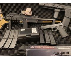 Airsoft starter bundle for sale {Tm mp7,SA-05,Hicapa 5.1}