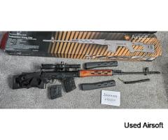 Dragunov SVD AEG Sniper Rifle with scope and real wood grip