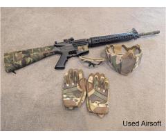 ICS M16 AEG Airsoft Rifle Bundle – Viper Gloves, Mesh Mask, Eye Pro - Image 1