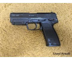Umarex KWA USP 45 with front light attachment and spare mag. - Image 2