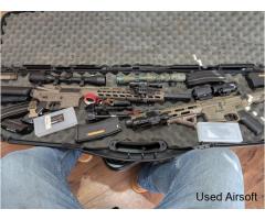 Airsoft bundle, 3x rifs, helmets, body armour.