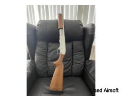 LIMITED EDITION S&T ST870 Police Spring Shotgun (Full Metal – Silver and wood)